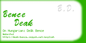 bence deak business card