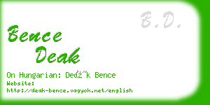 bence deak business card